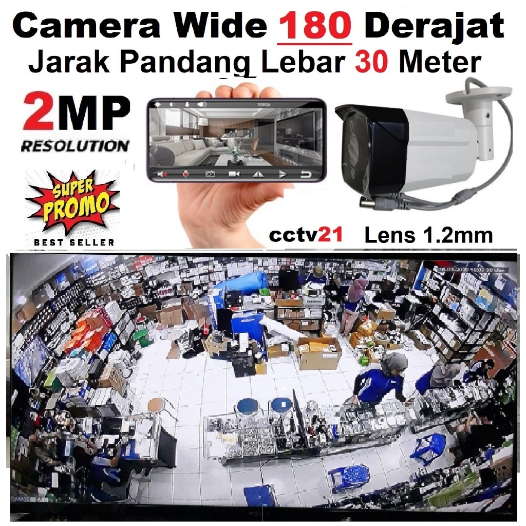 Kamera / cctv / Camera Real 2MP PLATINUM Panoramic Wide Angle Fisheye 180 Derajat outdoor 2MP Garans