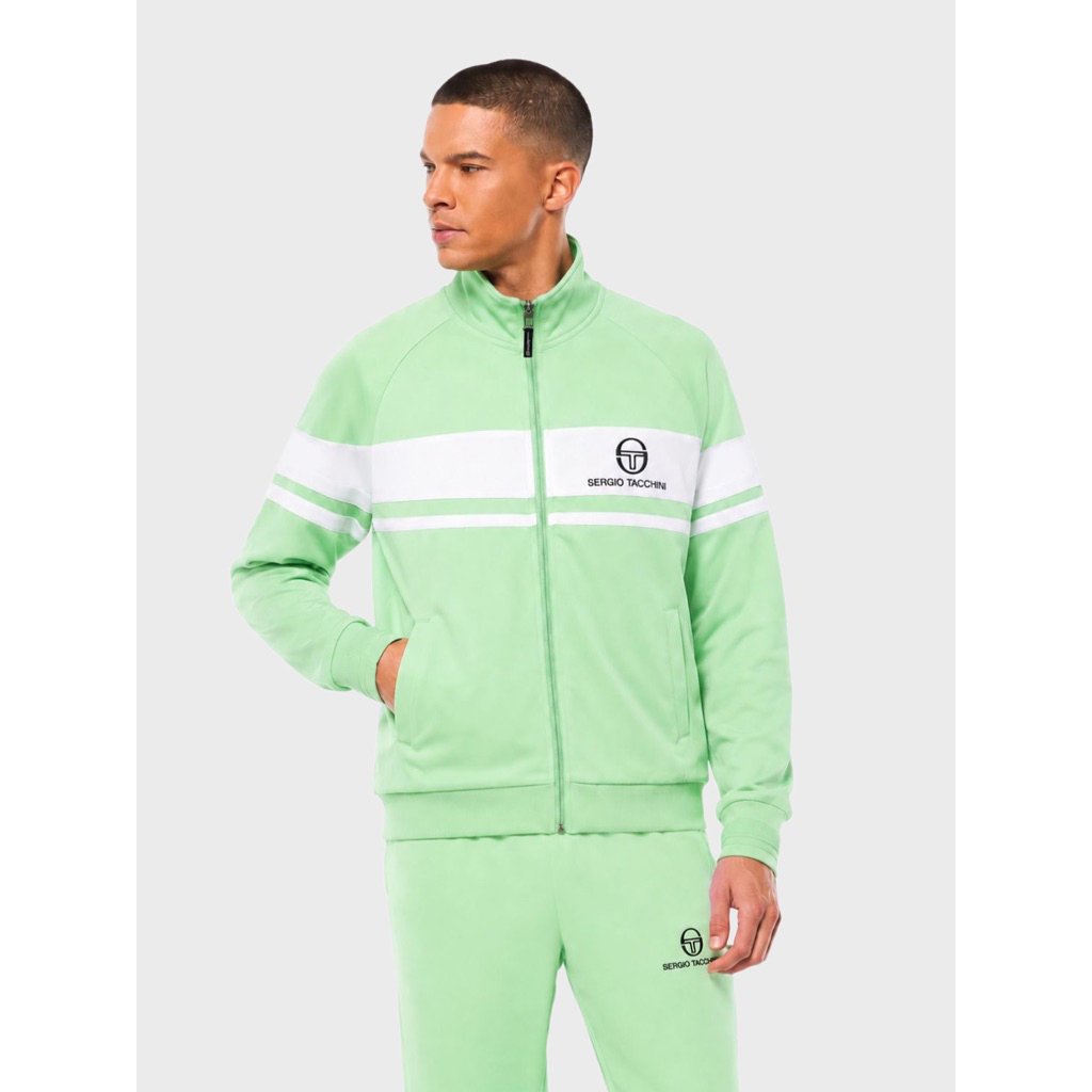 Sergio Tacchini Damarino Tracktop Jacket In Quiet Green