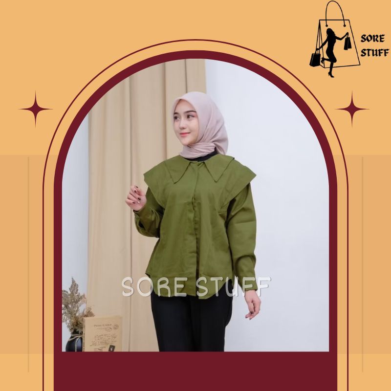 Tunik lengan panjang wanita bahan adem brukat garis garis outer navy premium korea style maroon salu