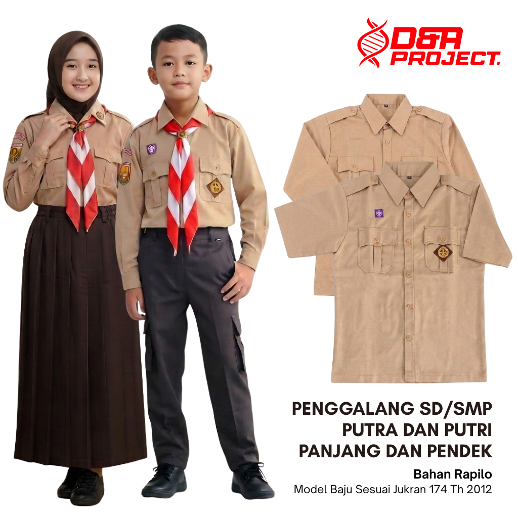 Seragam Pramuka PDH Penggalang Pendek Panjang Rapilo Putra Putri