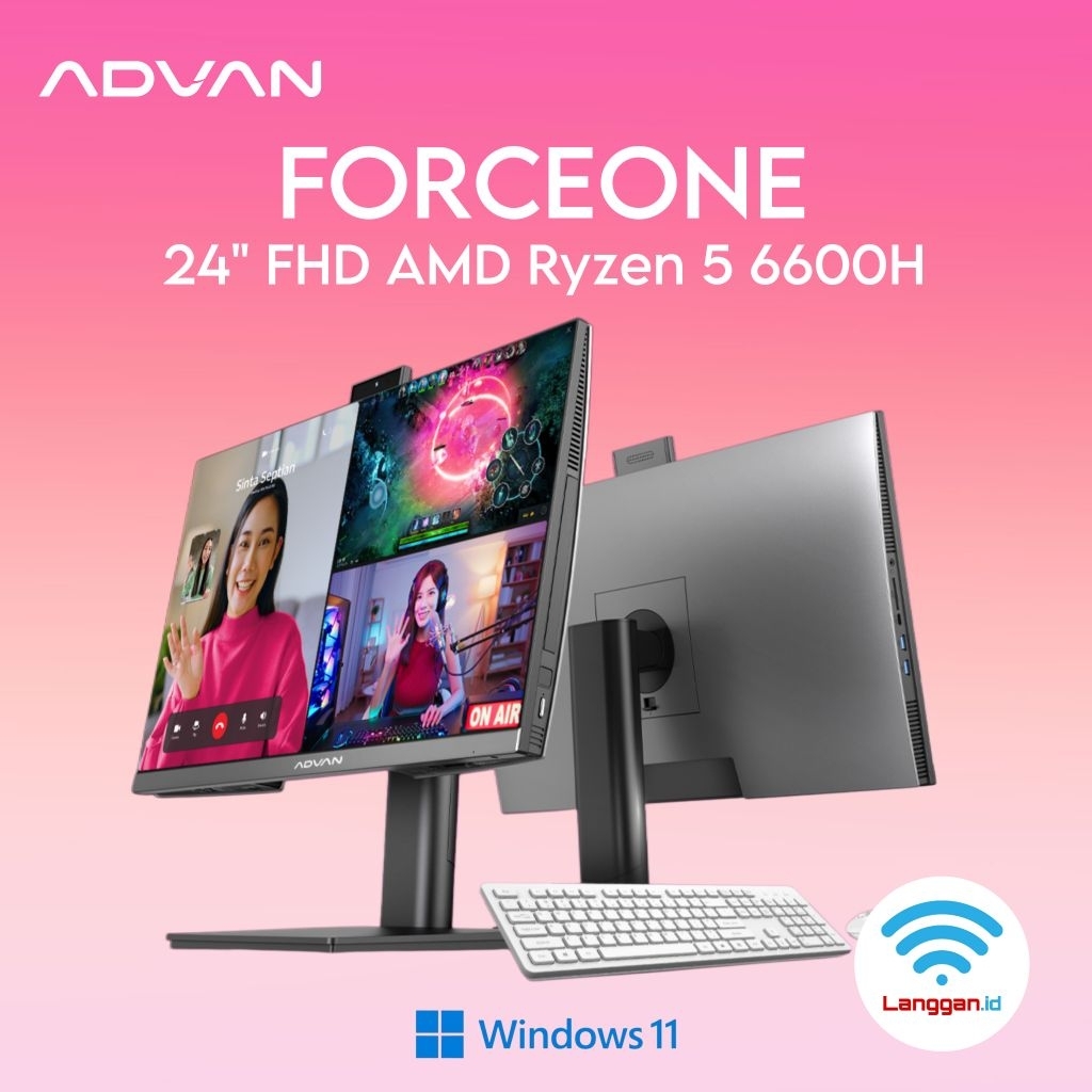 Advan One PC AMD Ryzen 5 6600H PC All In One RAM 8GB Storage 512GB Advan PC All In One Intel N100 In