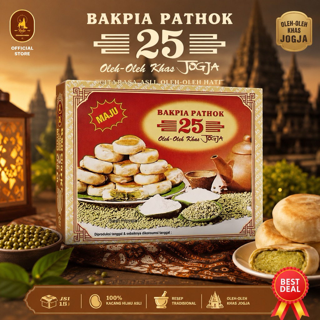 [Isi 15] Bakpia Pathok 25 Khas Jogja Free Vakum Asli Jogja Bakpia 25 Jogja - Oleh Oleh Khas Jogja