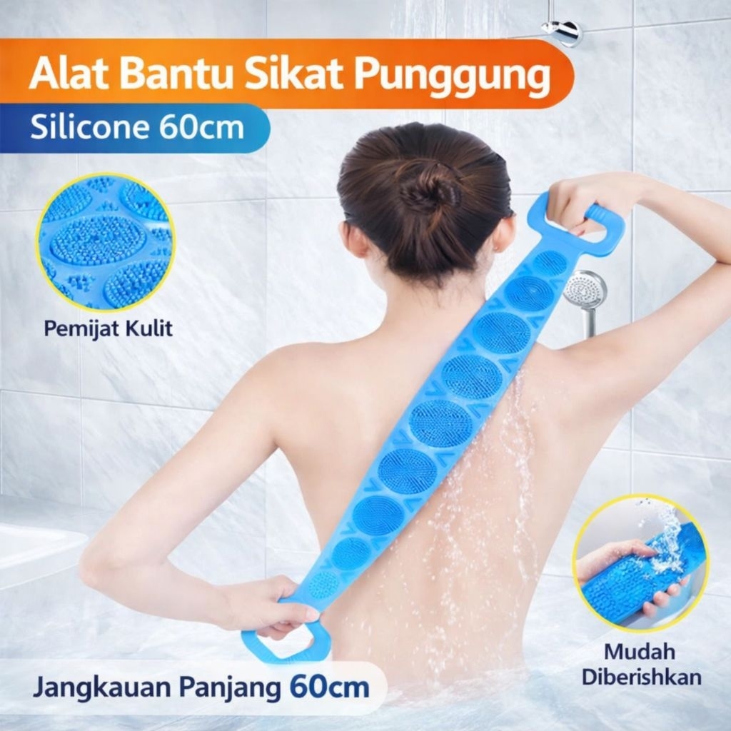 Sikat Punggung Scrub Brush silikon 60cm