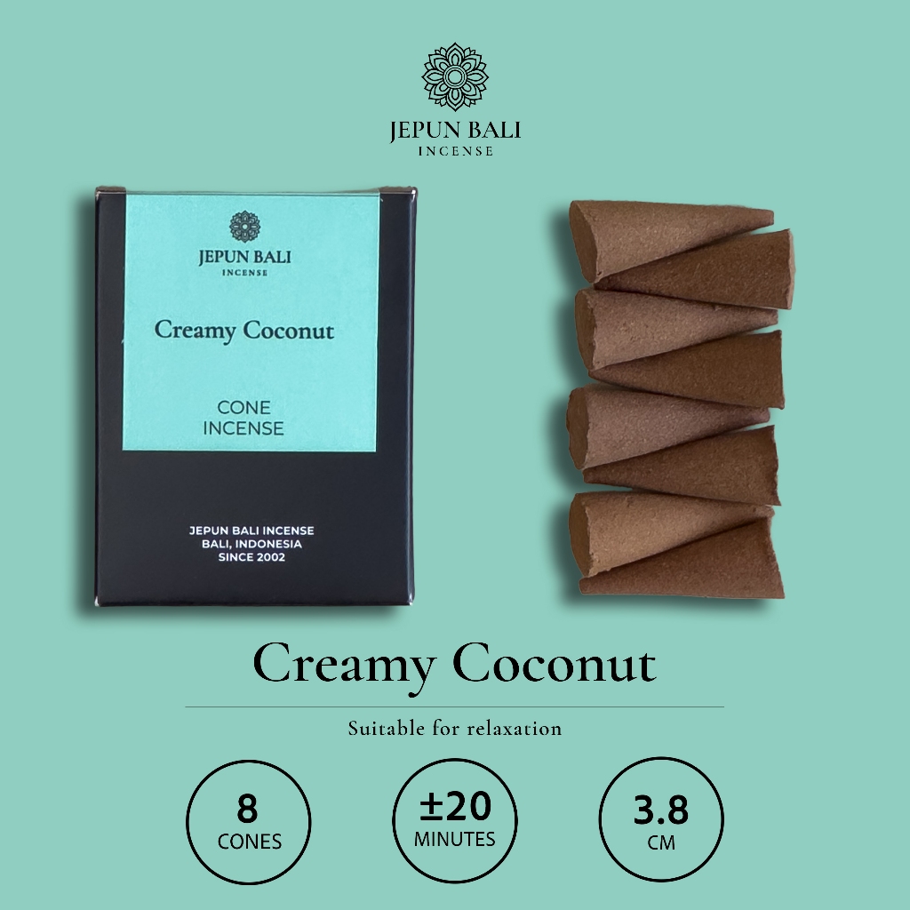 Dupa Kerucut Aromaterapi - Creamy Coconut - Jepun Bali Incense