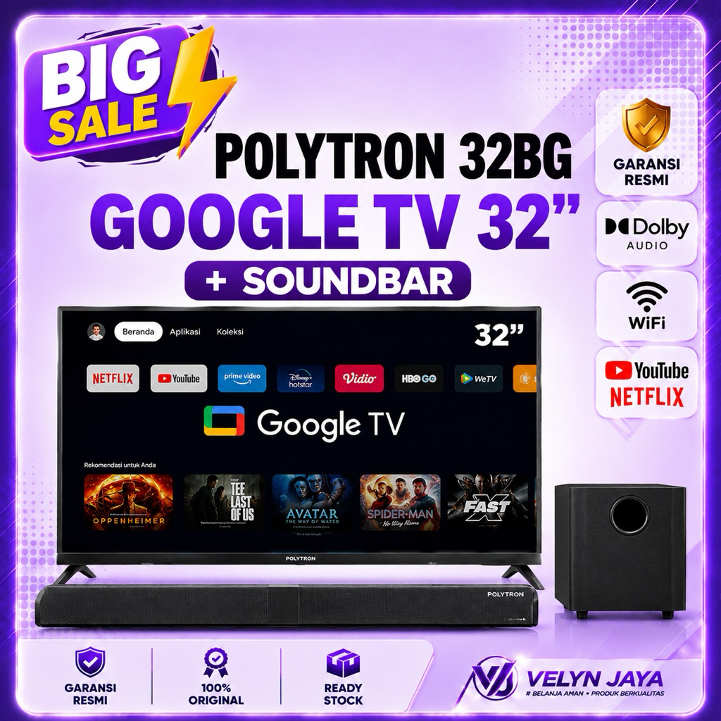 Polytron google tv 32 inch tv polytron android google tv 32 inch soundbar