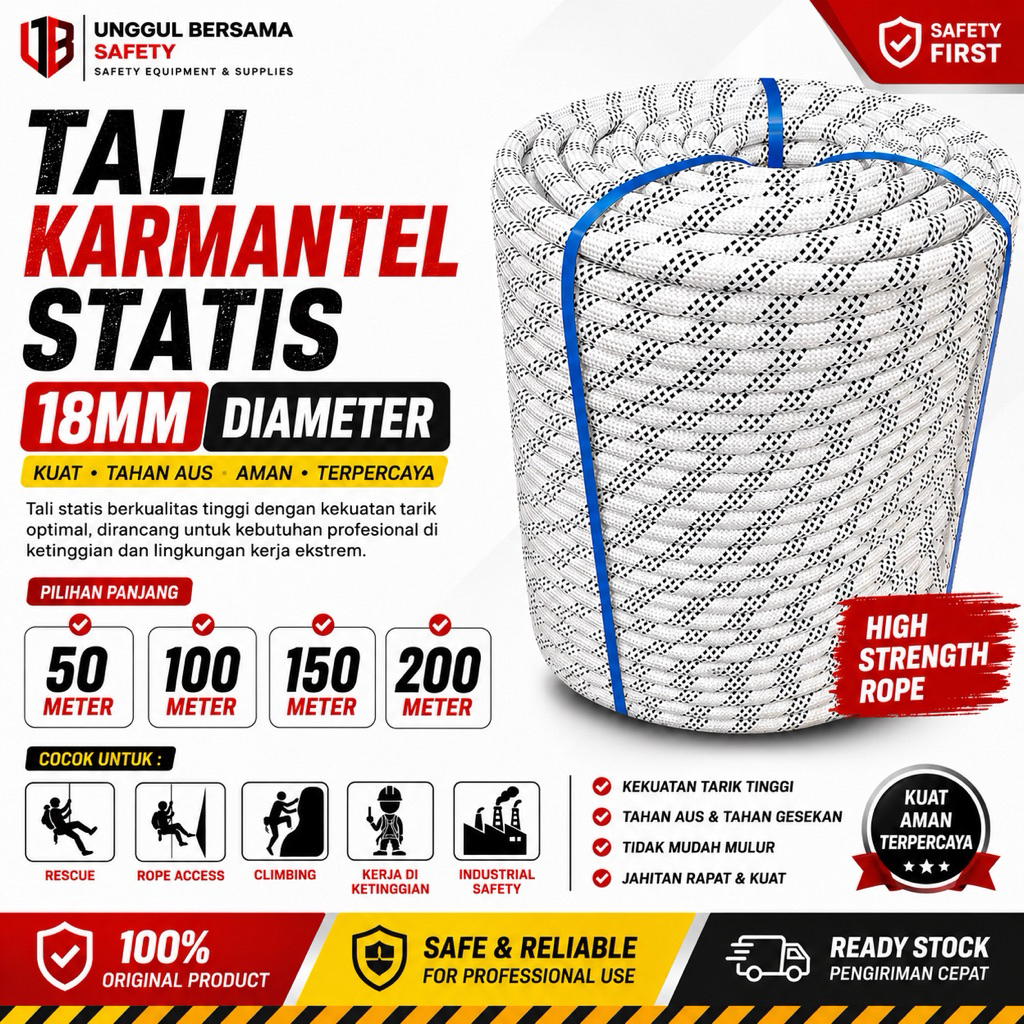 Tali Karmantel 18MM X 150 Meter / Tali Paracod / Tali Climbing 18MM X 150 Meter