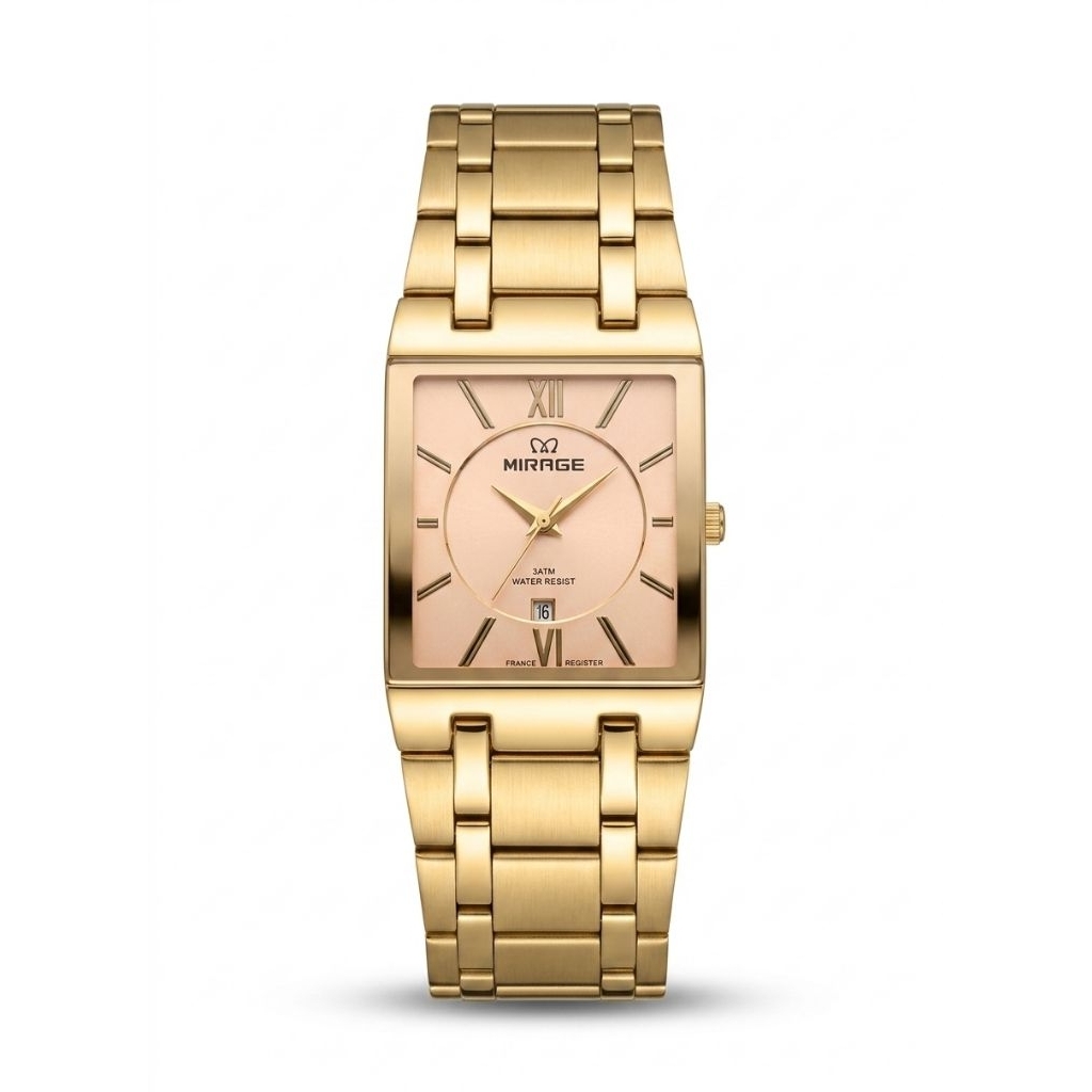 Jam Tangan Mirage 7908 Rantai Gold  Wanita