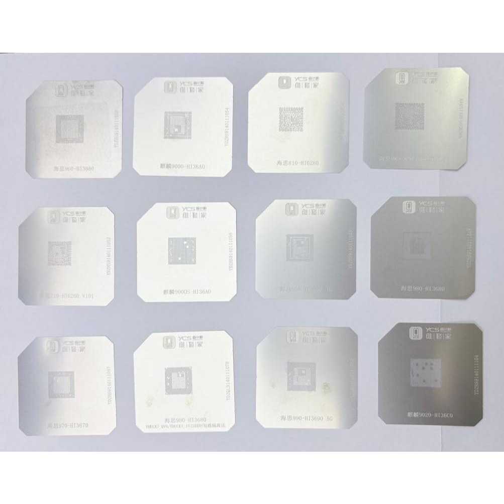 Cetakan IC Set Stencil Reballing Seri Taihai (Total 12 Model)  HI3660,HI36A0,HI6280,HI6290,HI6260,HI