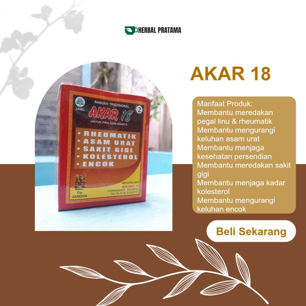 Akar 18 Jamu Tradisional Untuk Pria Wanita
