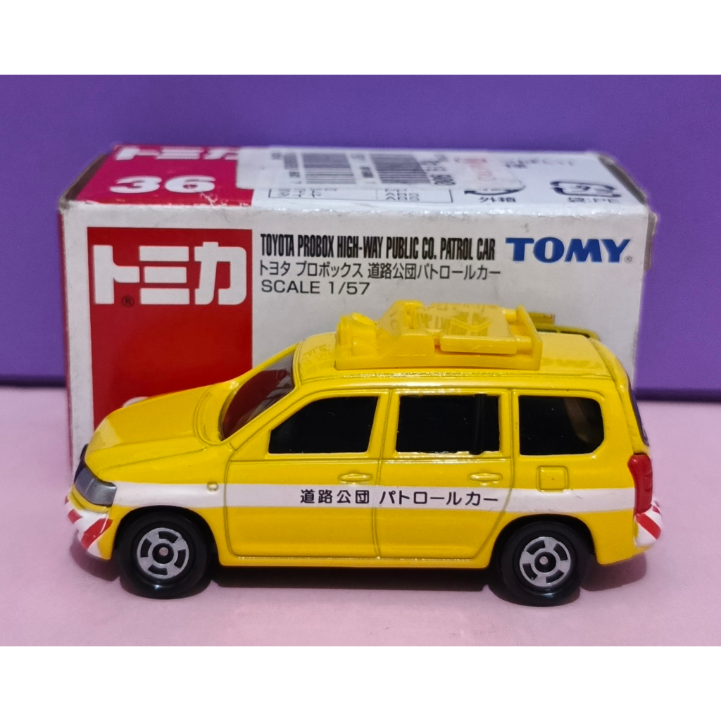 Diecast Tomy Biru Tomica 36 Toyota Probox High-Way Public Co. Patrol Car