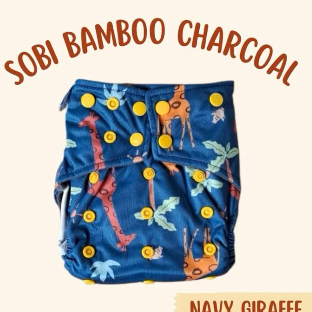 Clodi Sobi Bamboo Charcoal Cover dan Insert Popok Kain Preloved