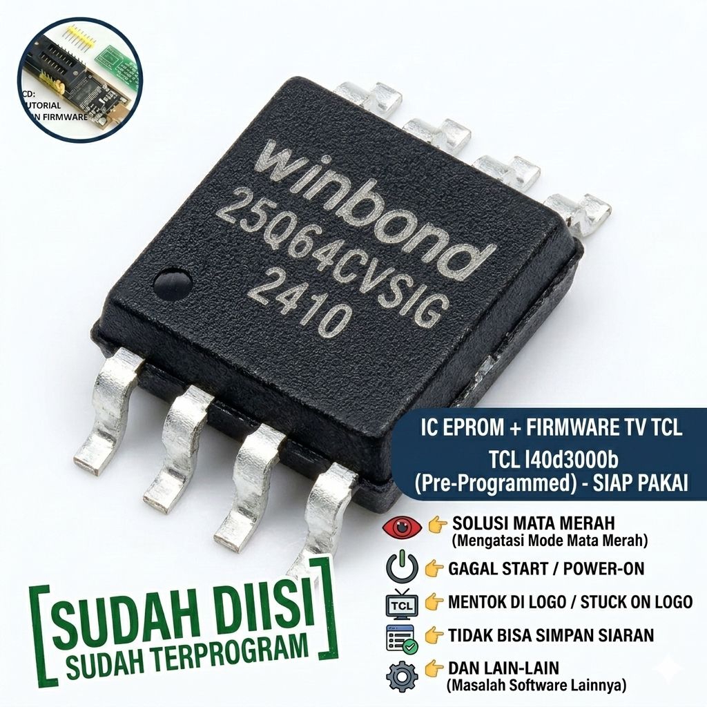 TCL L40D3000B ic eprom sudah diisi firmware