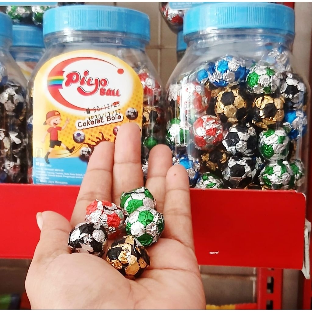 Piyo Ball Cokelat Bola Mini Isi Banyak Snack Coklat Warna Warni Cemilan Anak Viral | Piyo Ball Choco