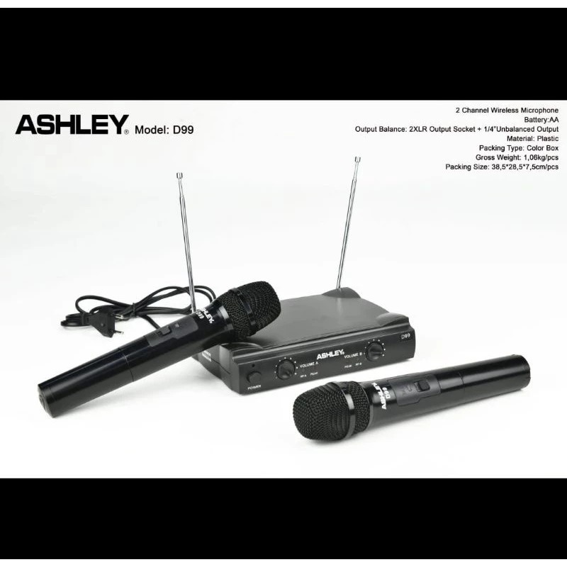 MS-Ashley Mic Wireless D99 D 99 Microphone Original