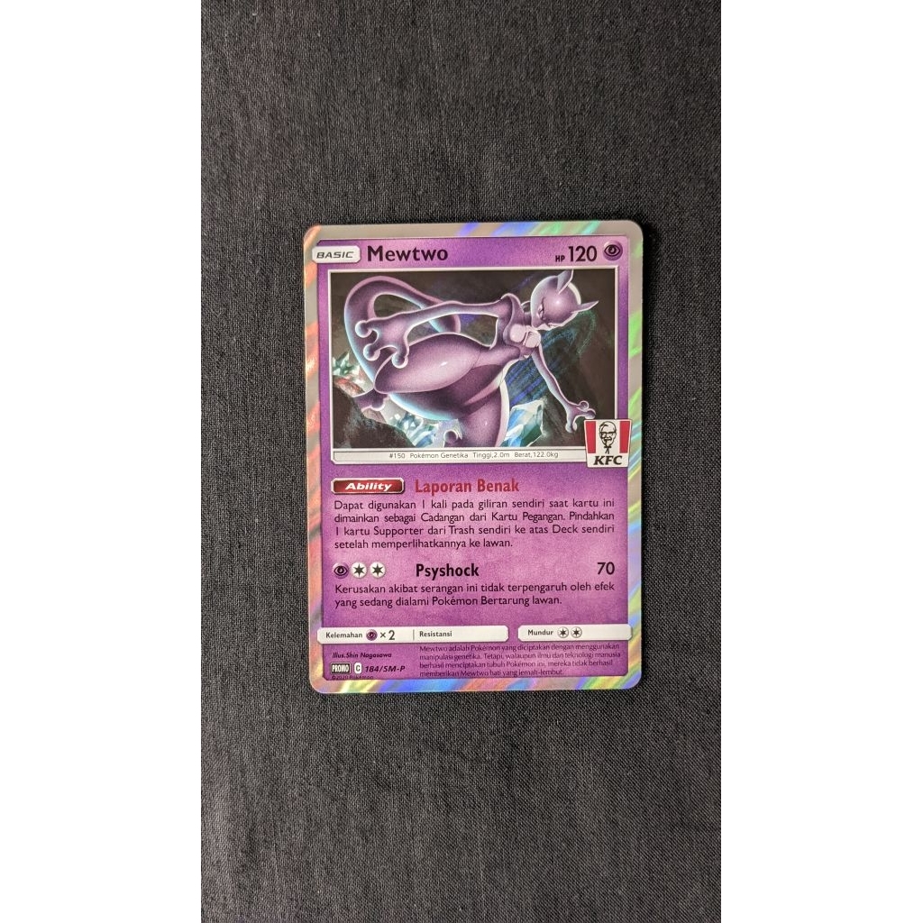 Kartu Pokémon Mewtwo KFC Promo Indonesia (184/SM-P) - Foil