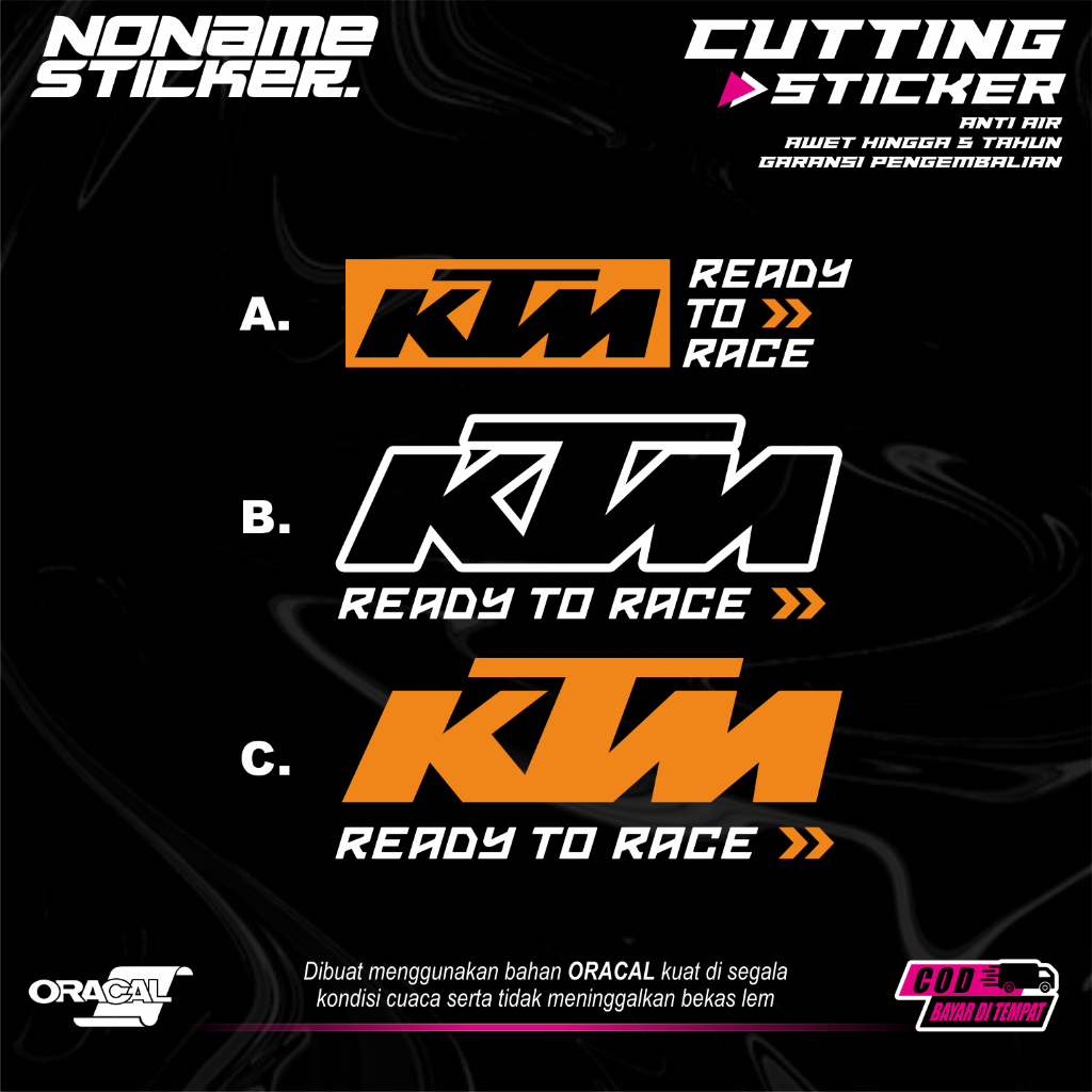 Stiker KTM Ready To Race  CUtting / sticker cutting anti air / stiker cutting motor