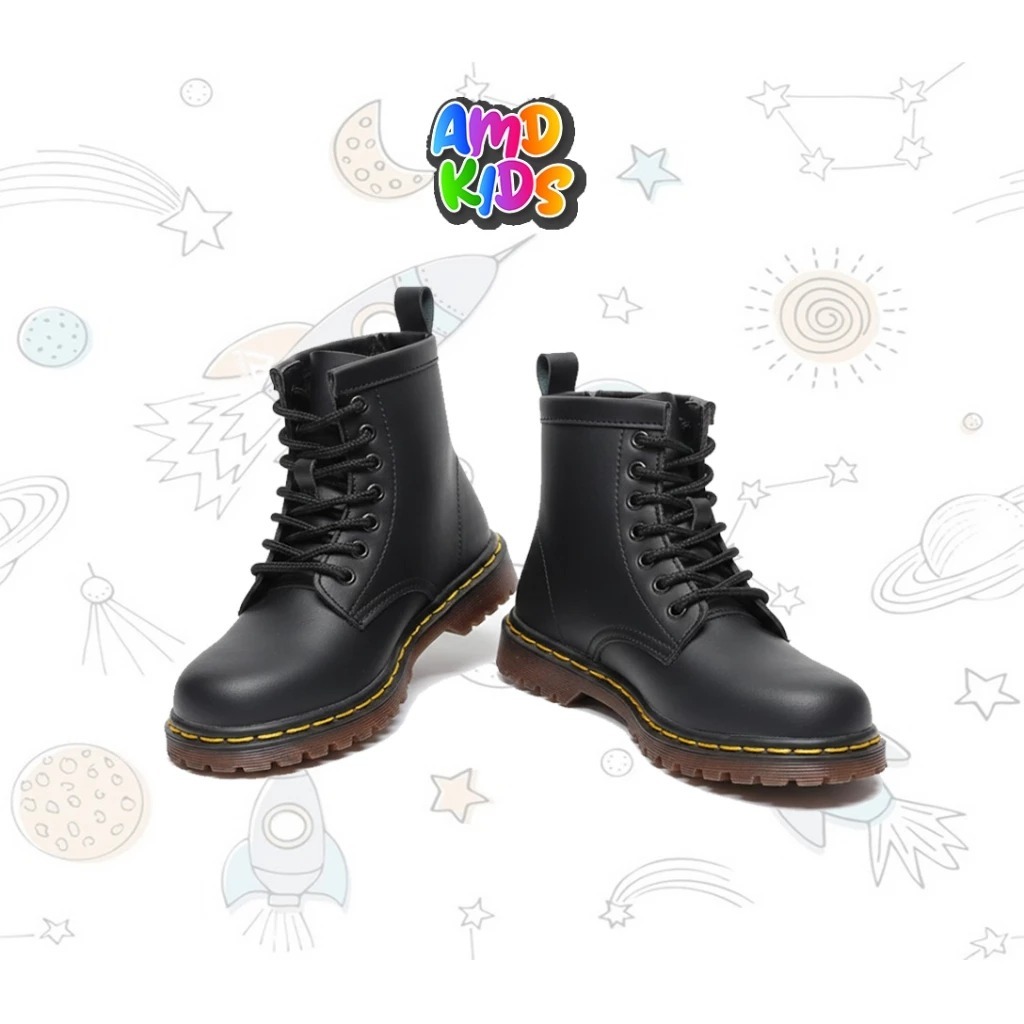 Vermoms Sepatu Anak Docmart Murah Sepatu Boots Docmart Sepatu murah anak Hitam