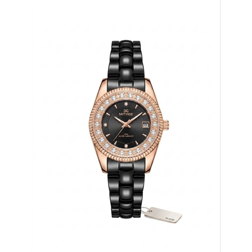 Jam Tangan Mirage 1580 Rantai Hitam Wanita