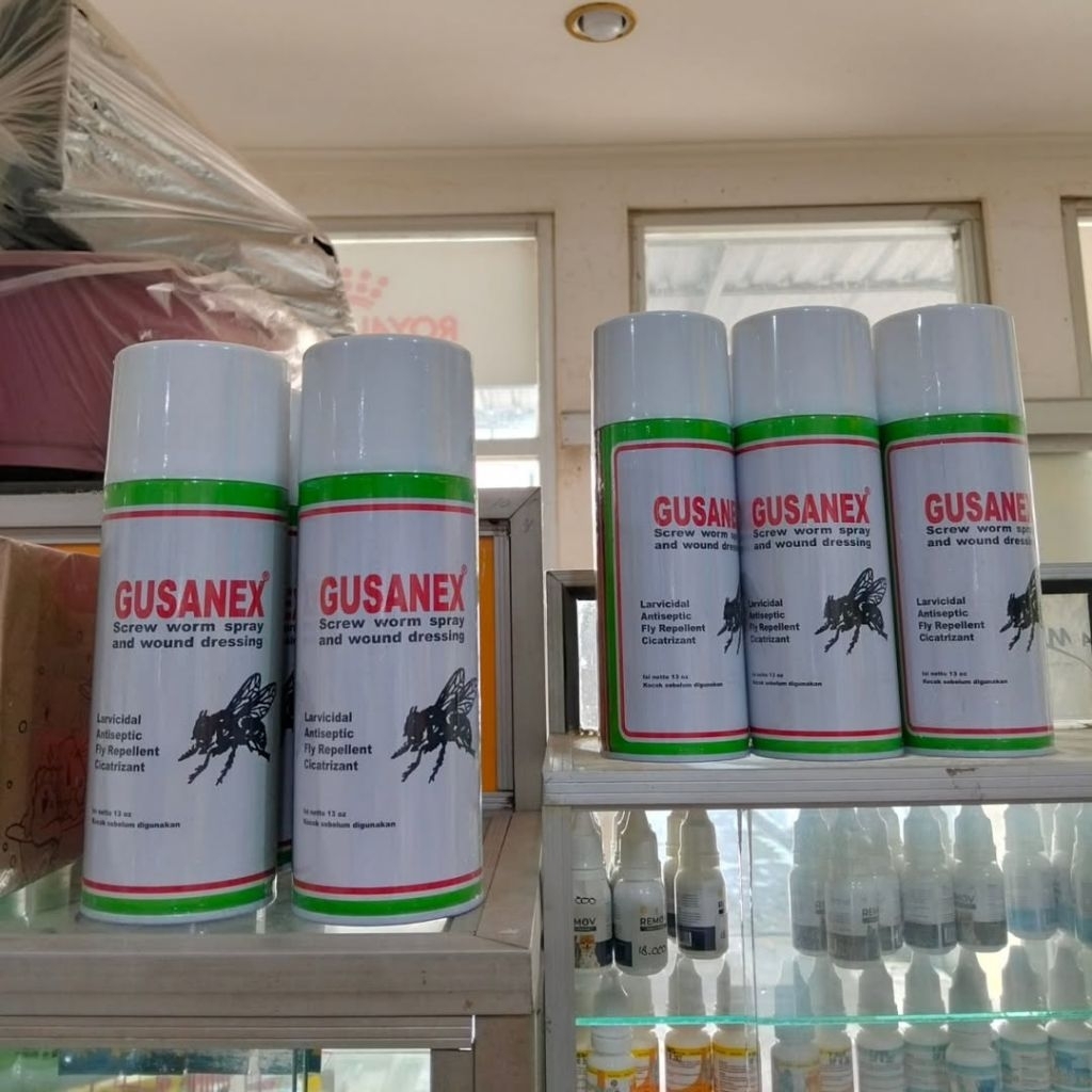 GUSANEX SPRAY ORIGINAL, OBAT LUKA HEWAN TERNAK, KAMBING, KERBAU, SAPI, DLL