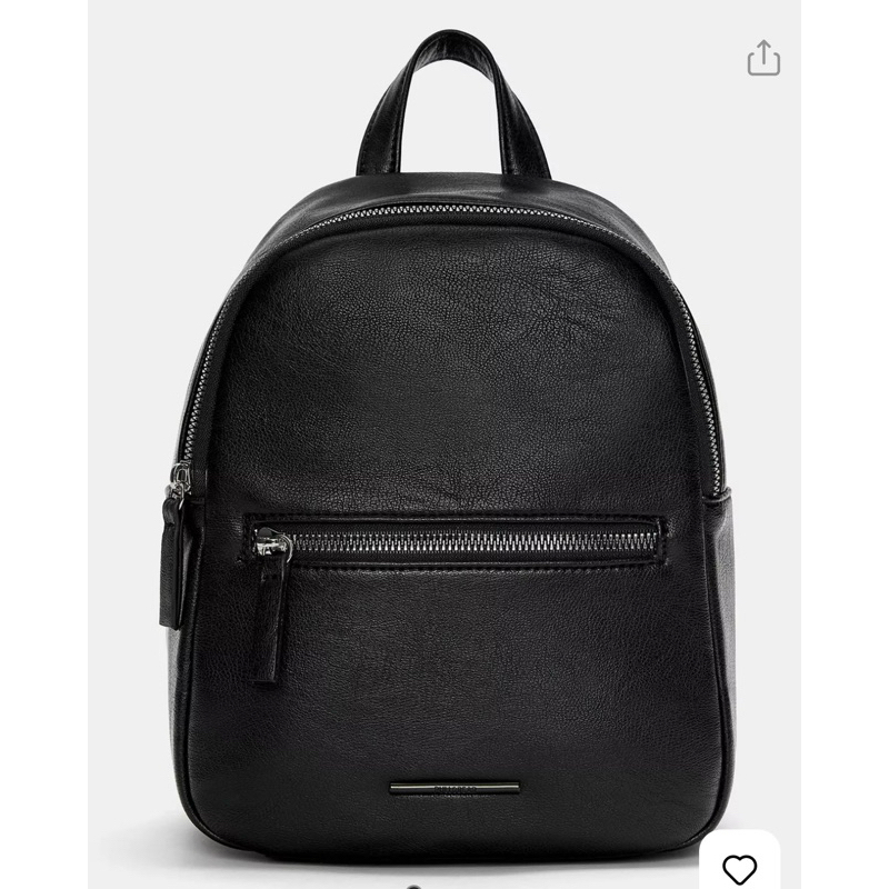 PULL & BEAR black faux leather backpack
