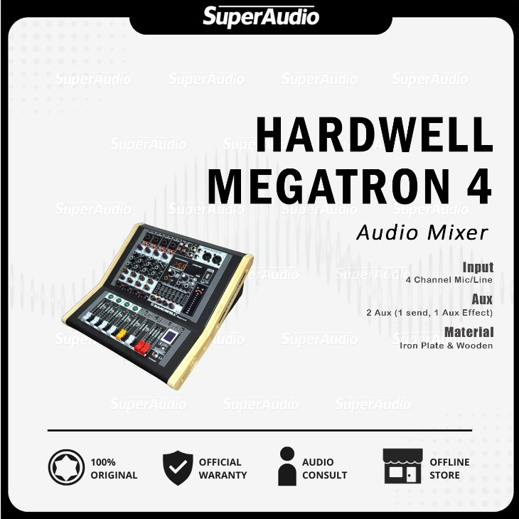 Hardwell Megatron 4 Audio Mixer 4 Channel