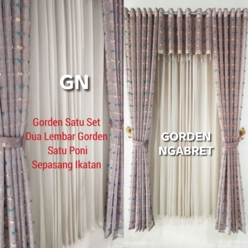 Gorden Satu Set Poni Rumbai Atas Pintu Model Ring 12
