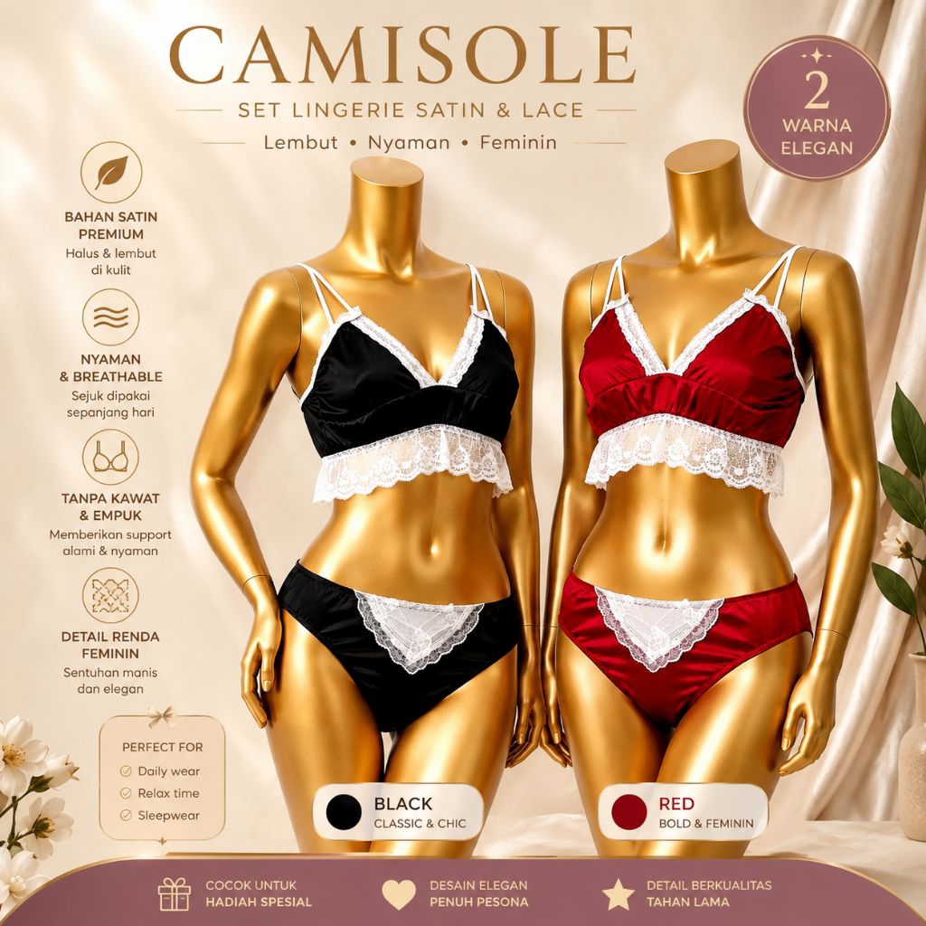 Set Bra dan Cd Silk Premium Import Lembut Adem Nyaman