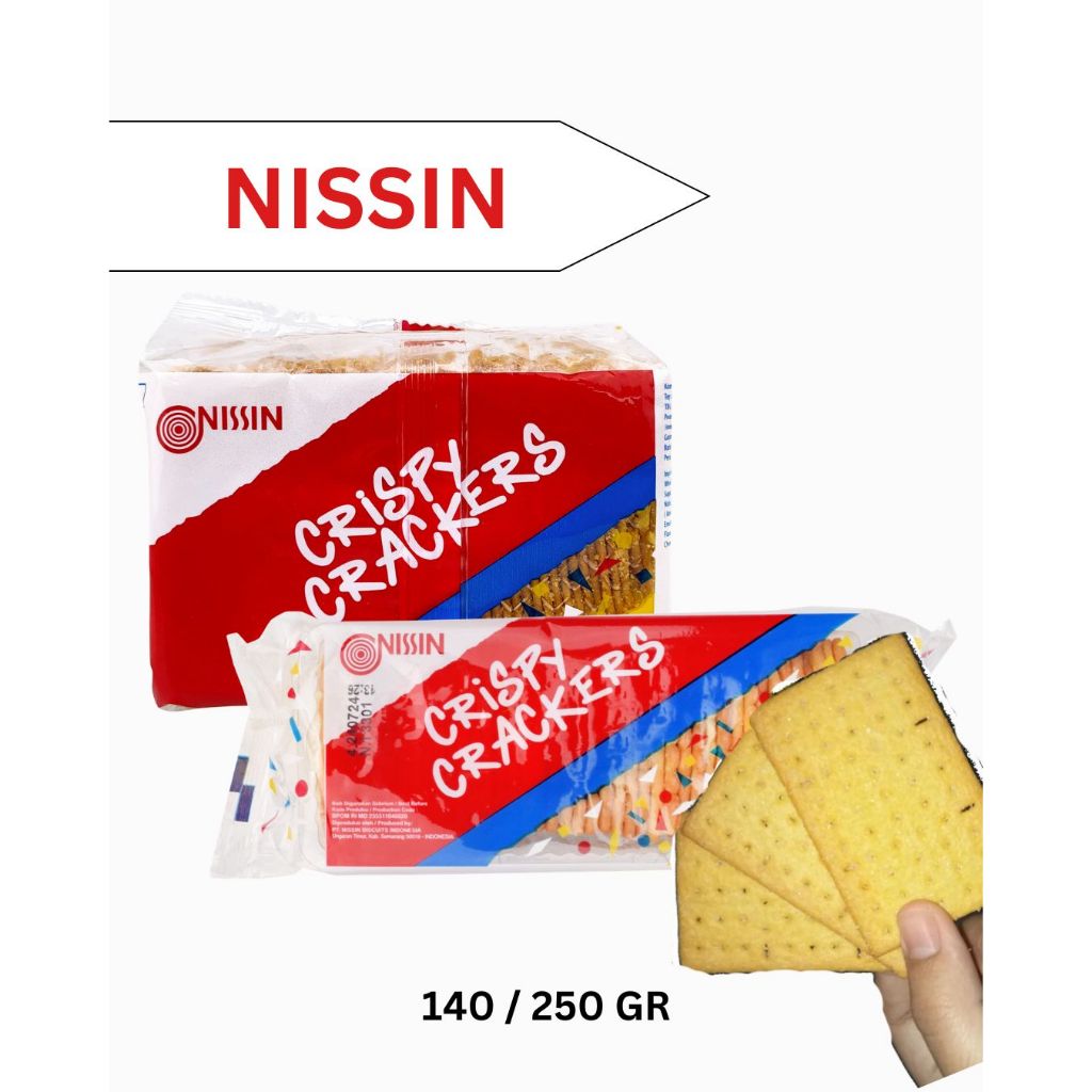 BISKUIT KRAKERS NISSIN CRISPY CRACKERS 140 250 GR ASIN GURIH RENYAH