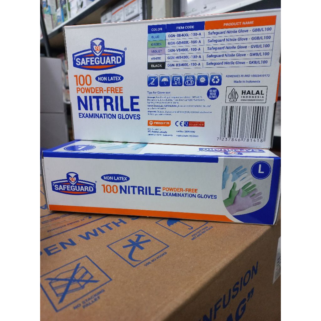 Safeguard Glove Nitrile hitam uk.L / Glove nitrile hitam L