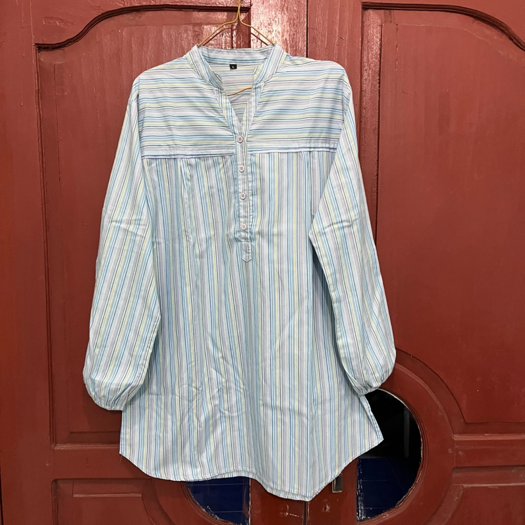 [preloved] Tunik Wanita Lurik Biru