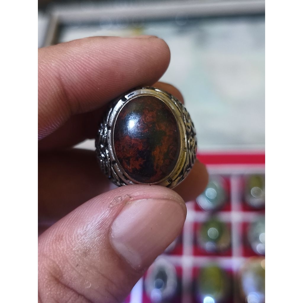 Cincin Batu Akik Badar Besi Merah Kebumen