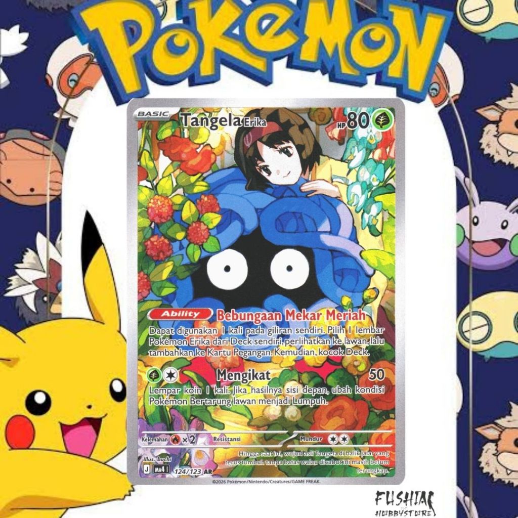 Kartu Pokemon TCG AR MA4 Tangela Erika (124/123)