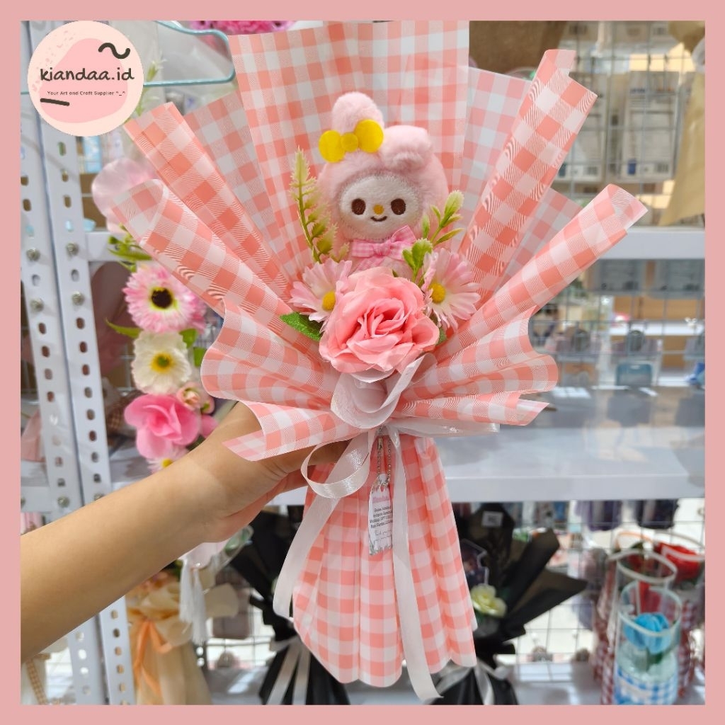 Kiandaa Buket Boneka Lucu Hadiah Perpisahan sekolah bouquet graduation Gift Anak TK SD COD MAKASSAR