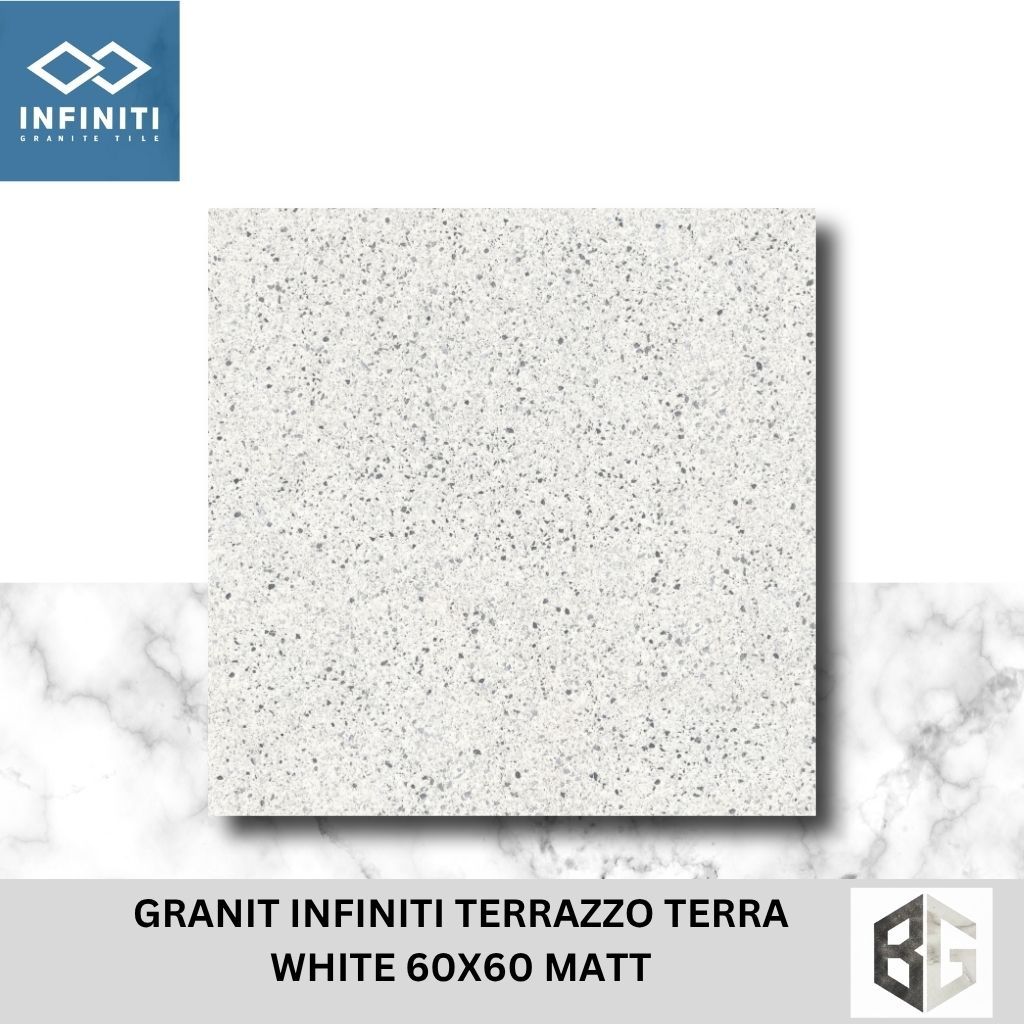 Granit Lantai Infiniti Terrazzo Terra Grey Brown White 60x60 Matt Motif Teraso Doff