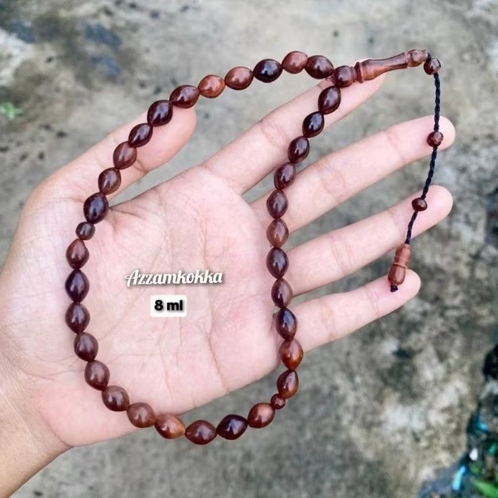 Tasbih 33 Oval 8 mili coklat kokka kaukah