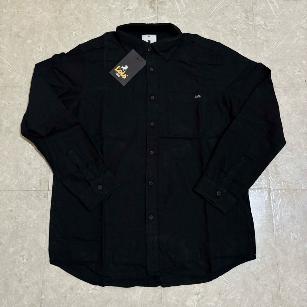 kemeja lois pria original KLK641L Hitam Polos