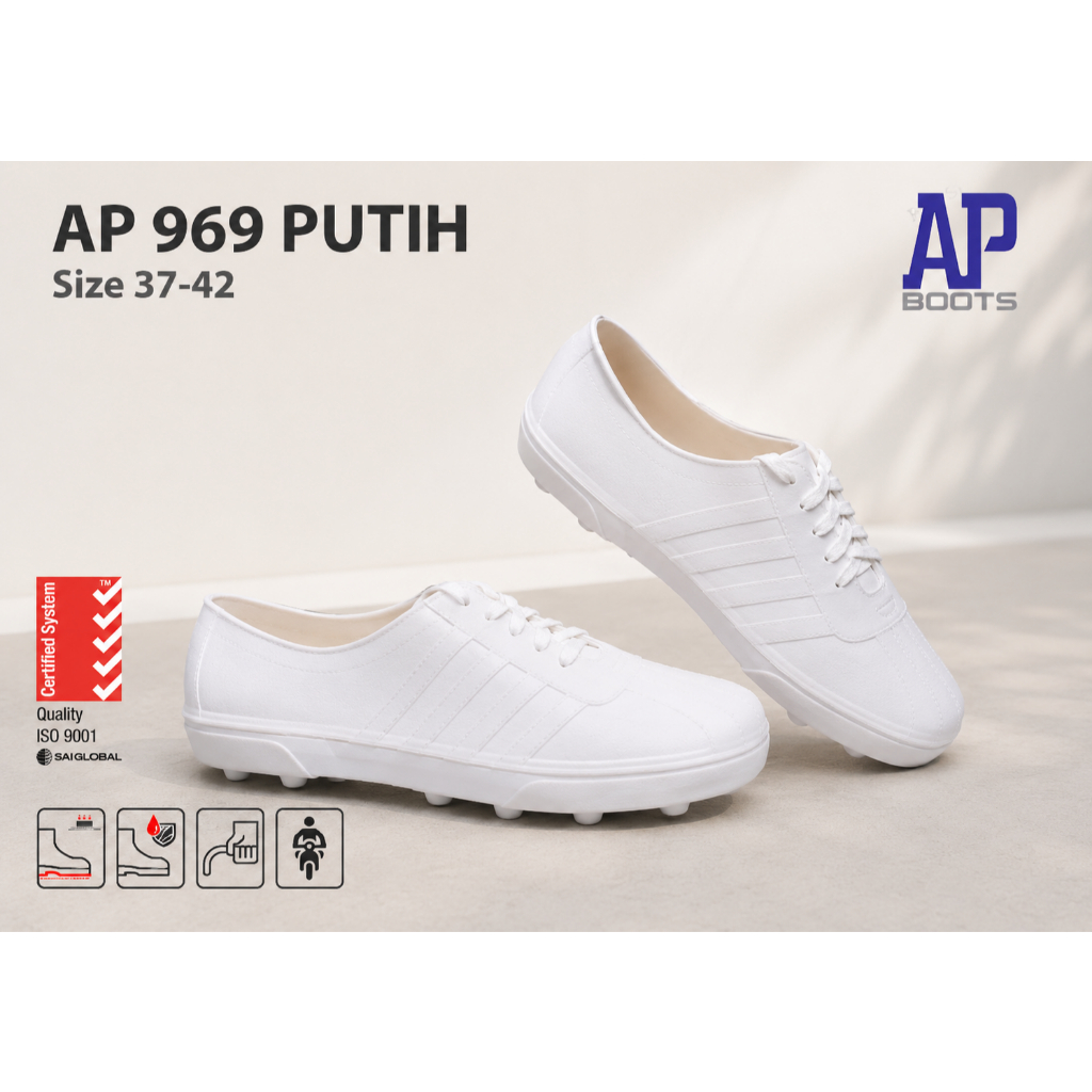 Sepatu Karet AP Boots 969 Ringan dan Anti Air 37 - 42  (AP 969 Safety Pool Boots Waterproof)