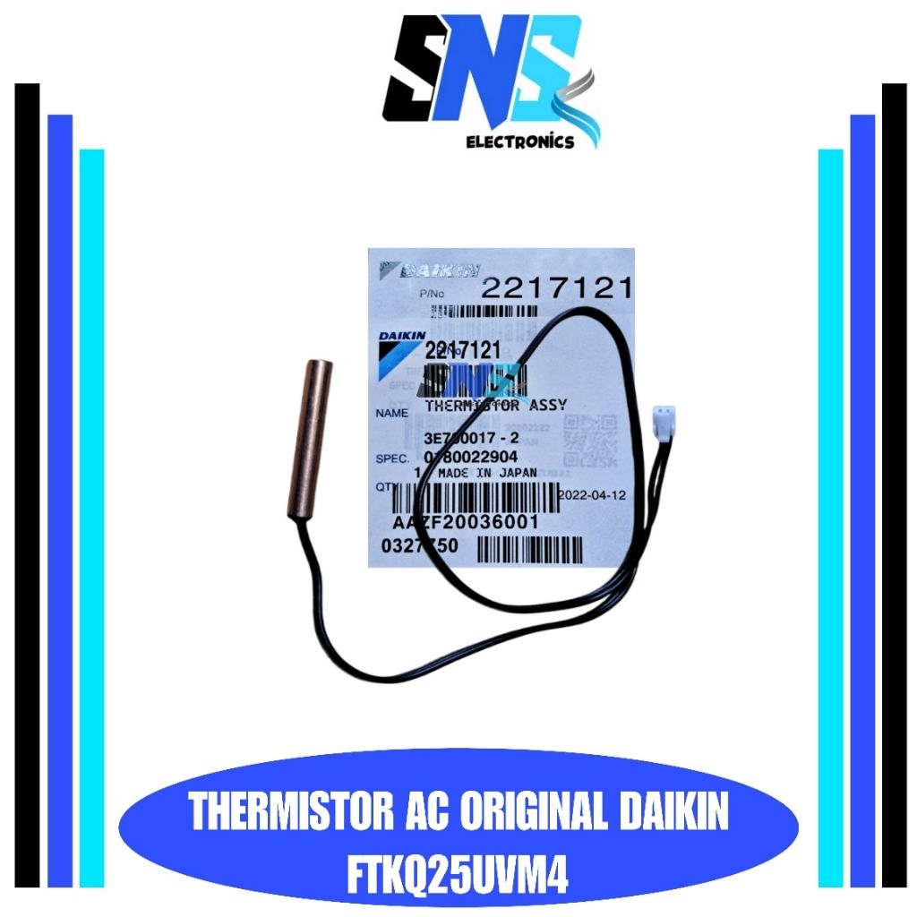 Thermistor AC original DAIKIN FTKQ25UVM4 - Sensor suhu AC DAIKIN original - Termis original AC daiki