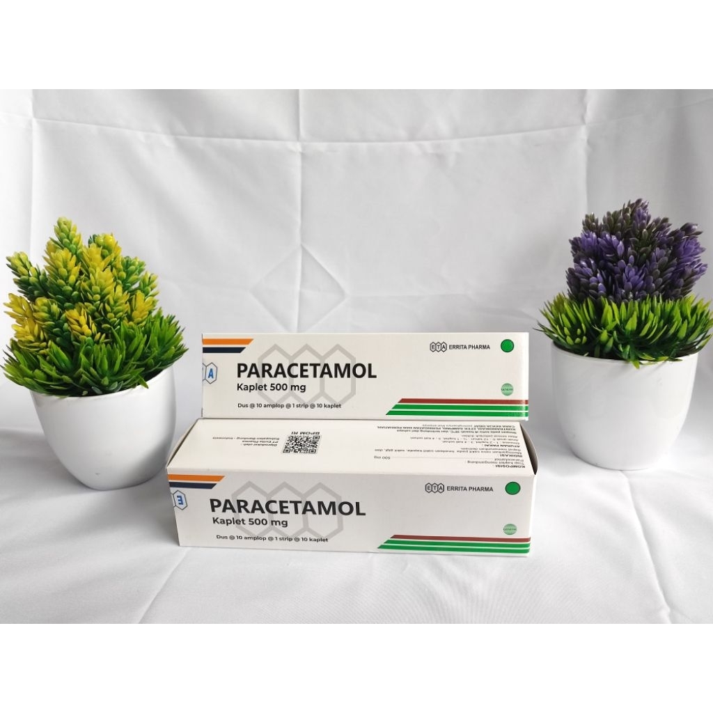 Paracetamol 500mg Errita Pharma 1box/10lembar/100tablet  ED Mar 2027
