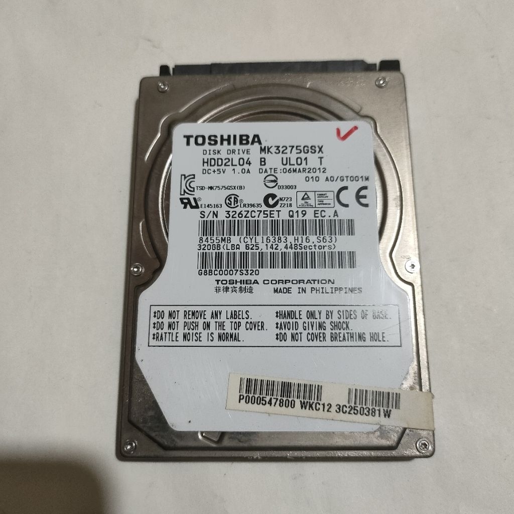 Hardisk Laptop Toshiba 320 gb original