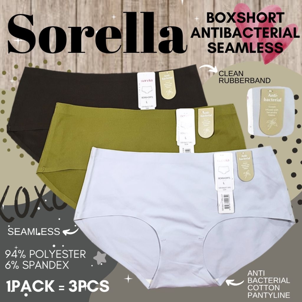 sorella antibacterial seamless panty pack/celana dalam wanita branded murah