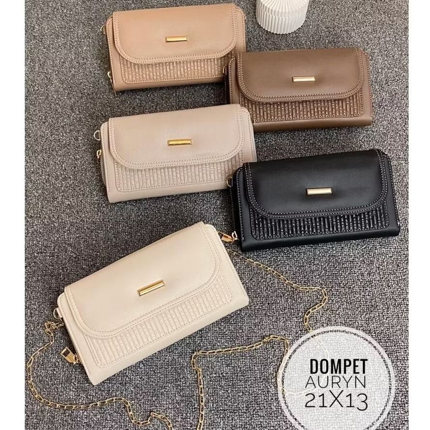 Tas Dompet Wanita Auryn Muat HP Premium Pakai Tali Rantai