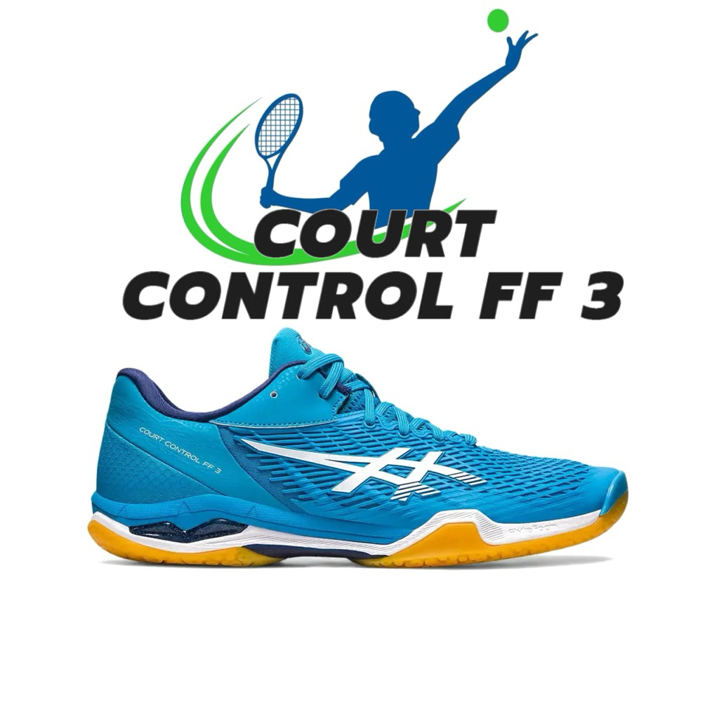Sepatu Tenis Badminton Asics Court Control Ff 3 Island Blue