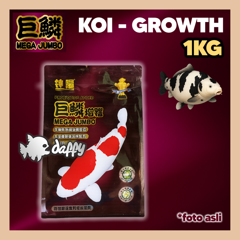 Mega Jumbo GROWTH 1 KG (Jumbo) pelet pakan koi megajumbo koi food