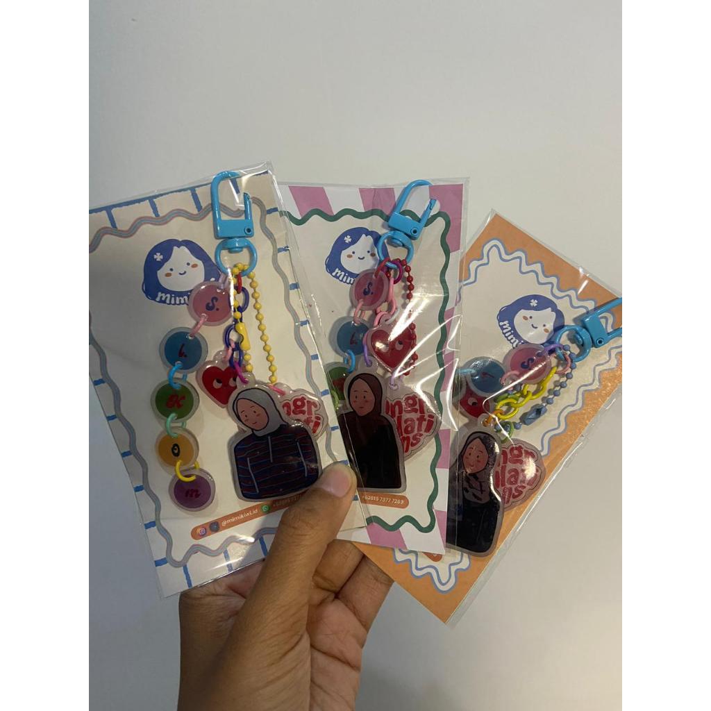 Mimikiwi Custom Keychain Acrylic Colorful Handmade Untuk Gift