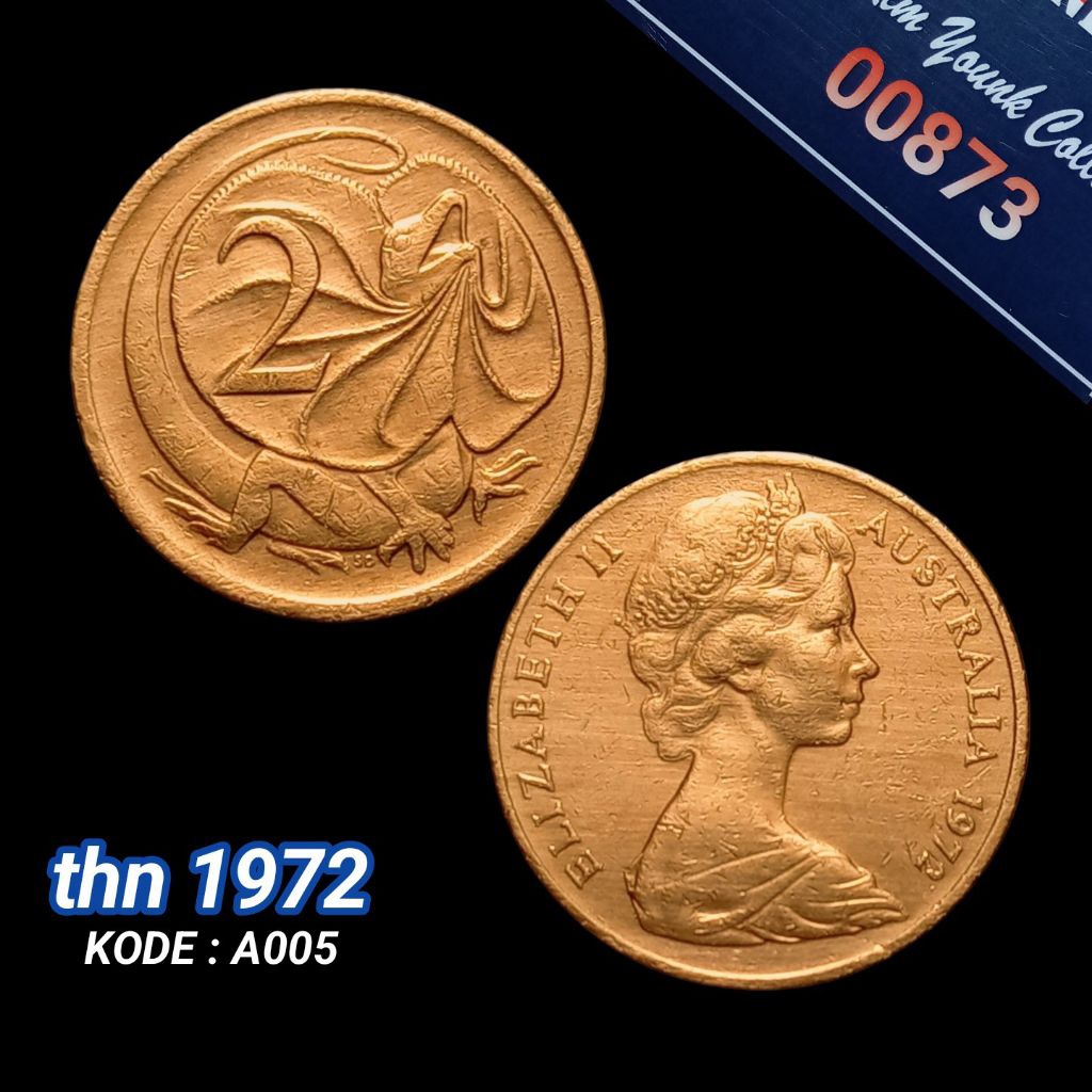 UKA072Coin 2 Cent (Australia) Elizabeth II Thn 1972 Detail Bagus Sesuai Difoto Kode:A005