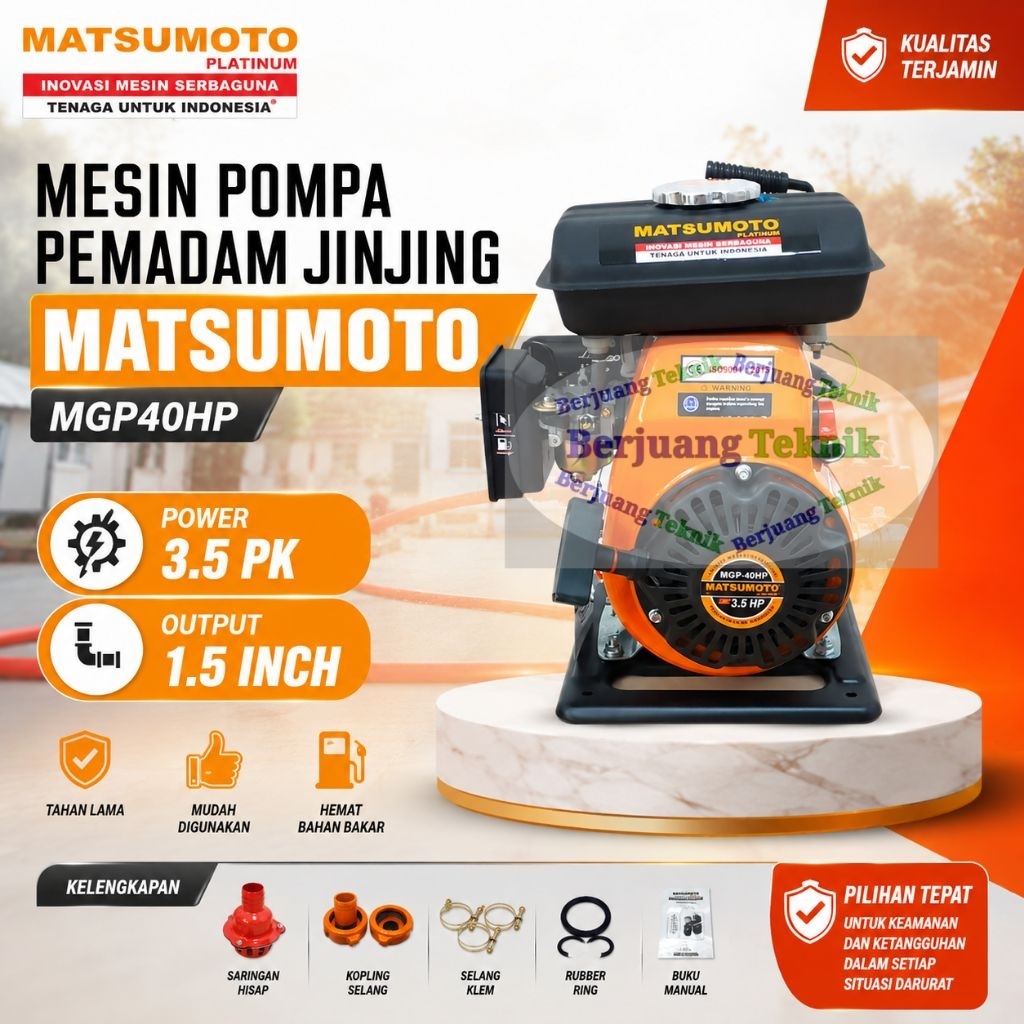 Pompa Jinjing 3.5 HP Matsumoto MGP 40-HP || Pompa Air Alkon Pemadam Portable Matsumoto MGP 40-HP 1,5