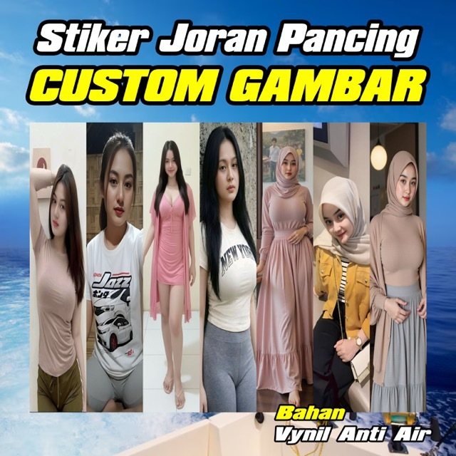 Stiker Joran Pancing Custom Cetak Desain Sendiri Vynil Anti Air Sound Balap Blitar
