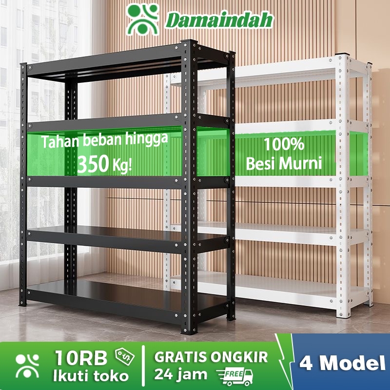 Damaindah Rak Besi Siku 5 Susun 100% Besi Rak Gudang Rak Serbaguna Rak Dapur Rak Aquarium Rak Besi S