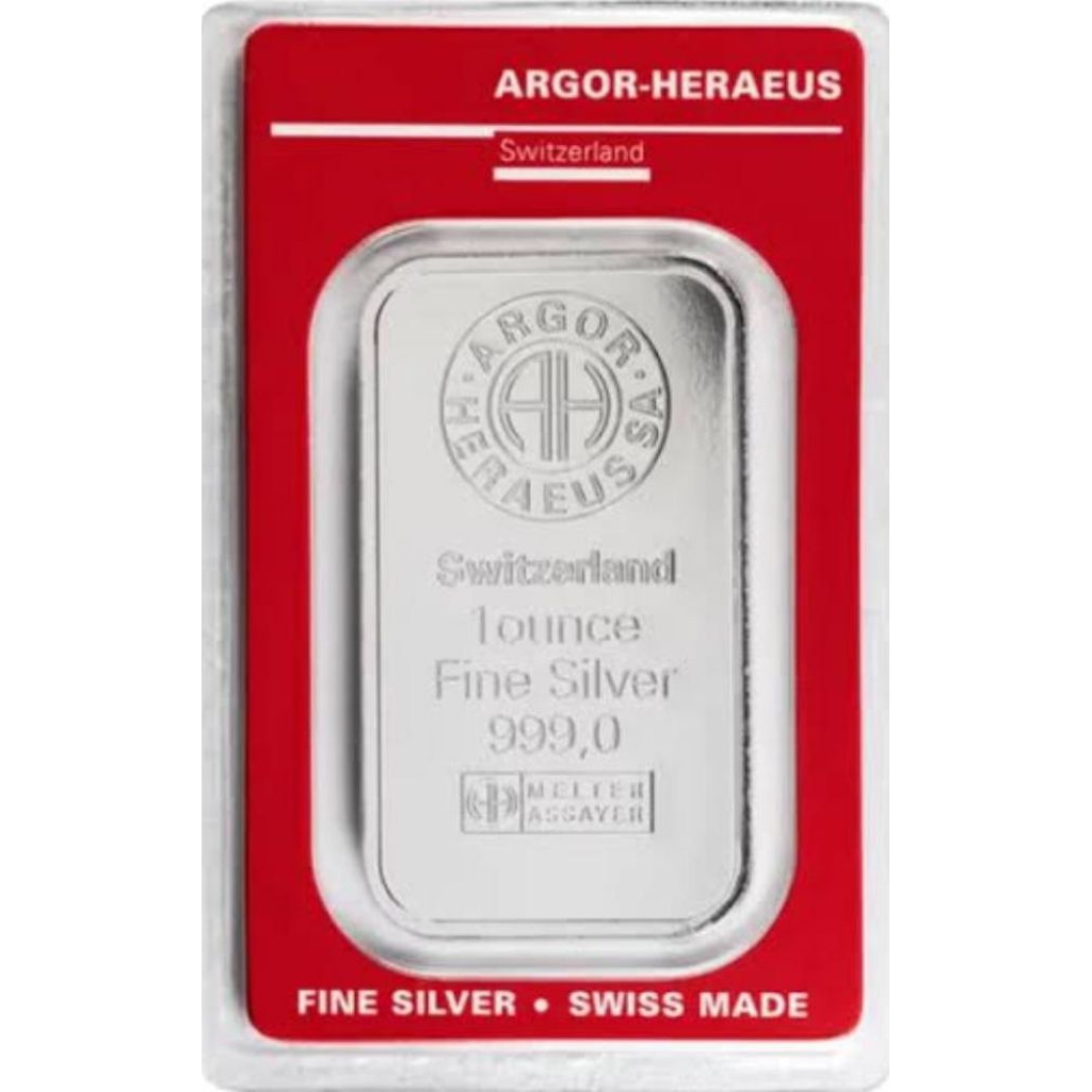 silver bar argor heraeus 1oz. | perak batangan argor heraeus 1 ounce
